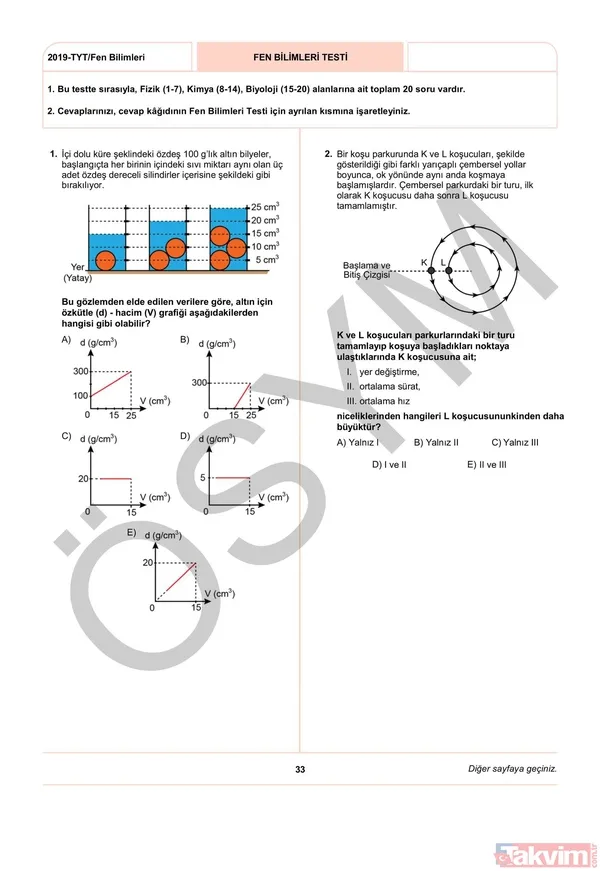 2019 YKS TYT soruları yayınlandı! İşte YKS TYT soruları ve cevap anahtarı... - 36