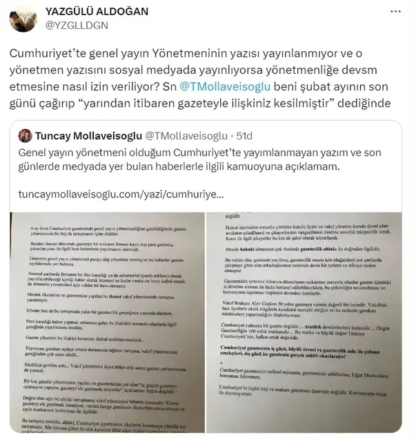 Tuncay Mollaveisoğlu 'para karşılığında haber' skandalını ifşa etti künyeden çıkarıldı: CHP fondaşı Cumhuriyet'te çarşı pazar karışık-11