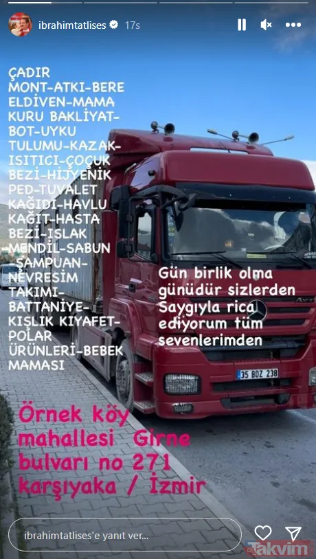 İbrahim Tatlıses Yardın Tır'ını Yola Çıkardı.