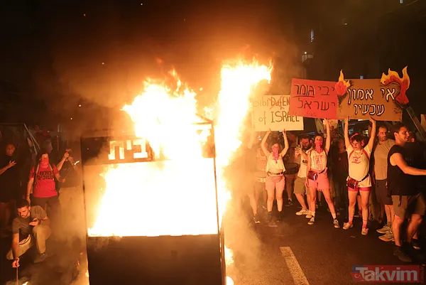 Tel Aviv'de isyan ateşi büyüyor! Katil Netanyahu'nun istifası için on binlerce İsrailli yine sokaklara akın etti - 22