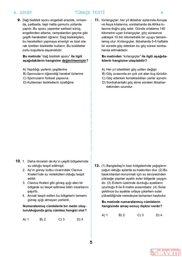 A-B-C-D kitapçığı İOKBS PYBS sayısal soruları PDF İNDİR! İOKBS Bursluluk 5.6.7.8.9.10.11. SINIF sayısal FULL soru kitapçığı 2022! Matematik, Geometri, Fen, Kimya, Fizik soru ve cevap anahtarı! - 38