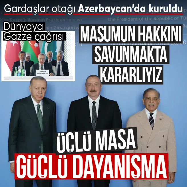Başkan Erdoğandan Azerbaycandaki 3lü zirvede Gazze çağrısı