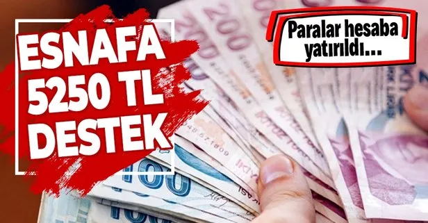 Paralar hesaba yatırıldı! Esnafa 5.250 TL destek