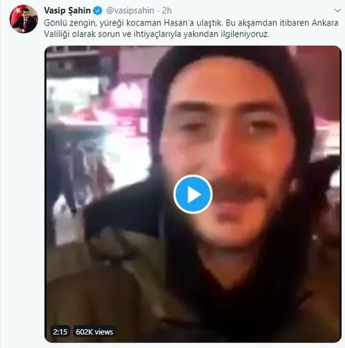 Ankara Valiliği sokakta yaşayan Hasan isimli gence sahip çıktı-1