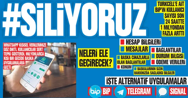 Kişisel verilere göz diken WhatsApp'a dev tepki! WhatsApp'a alternatif olan uygulamalar nelerdir? BİP, Telegram, Signal...