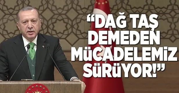 Erdoğan: Dağ taş demeden mücadelemiz sürüyor