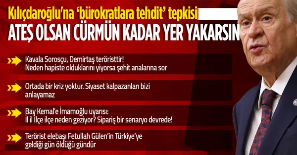Son dakika: MHP Lideri Devlet Bahçeli'den Kılıçdaroğlu'na 'bürokratlara tehdit' tepkisi: Ateş olsan cürmün kadar yer yakarsın-1