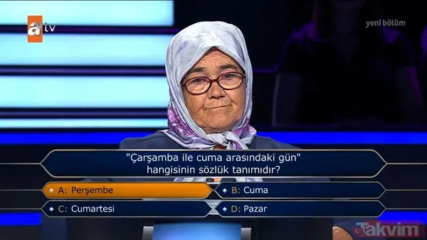 Kim Milyoner Olmak İster'de 104 bin takipçili Habibe teyze 1 milyon TL değerindeki soruyu açmayı başardı! "TDK'ya göre hangisinin içinde geçtiği deyim yoktur" sorusunda çekildi... - 5