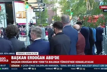 Başkan Erdoğan New York'taki Türkevin'e giriş yaptı