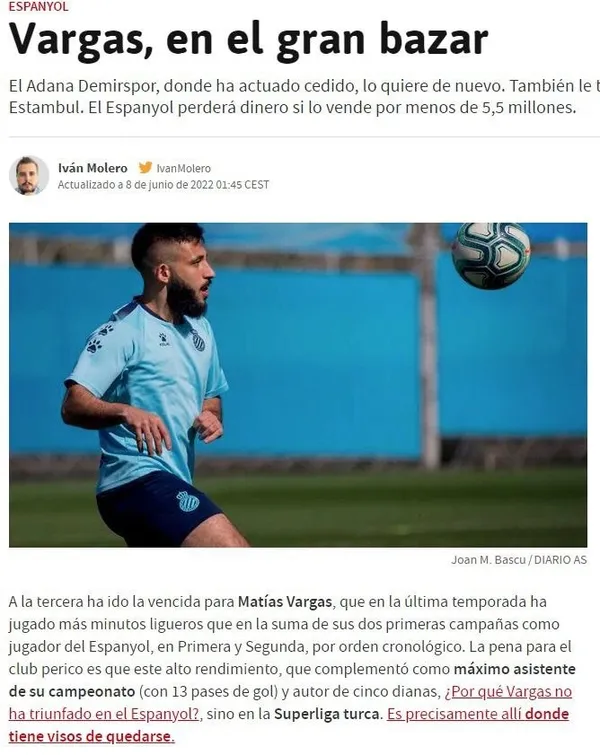 Son dakika transfer haberleri... İspanyol basını yazdı! Fenerbahçe, Beşiktaş ve Başakşehir arasında Matias Vargas savaşı!-4