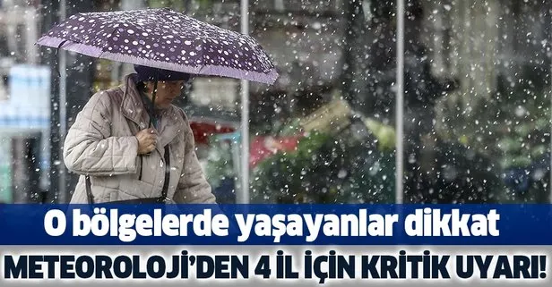 Meteoroloji'den 4 il için kar uyarısı