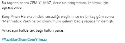 Elazığ depremi sonrası sosyal medyada Cem Yılmaz'a tepki-4