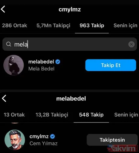 Ateşe düşen düşene! Serenay Sarıkaya ile Mert Demir iddialarının ardından Cem Yılmaz'dan atak! Mela Bedel'i anında takipledi - 10