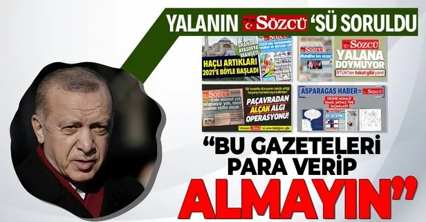 Erdoğan'dan Sözcü'nün Ayasofya manşetine çok sert tepki