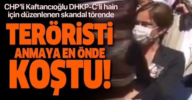CHP’li Canan Kaftancıoğlu DHKP-C’li terörist Ebru Timtik’i anma törenine en önde koştu