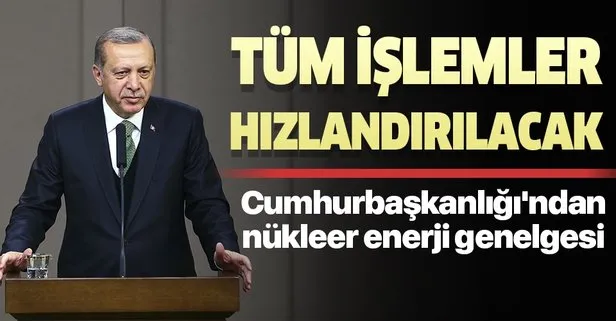 Cumhurbaşkanlığı’ndan nükleer enerji genelgesi