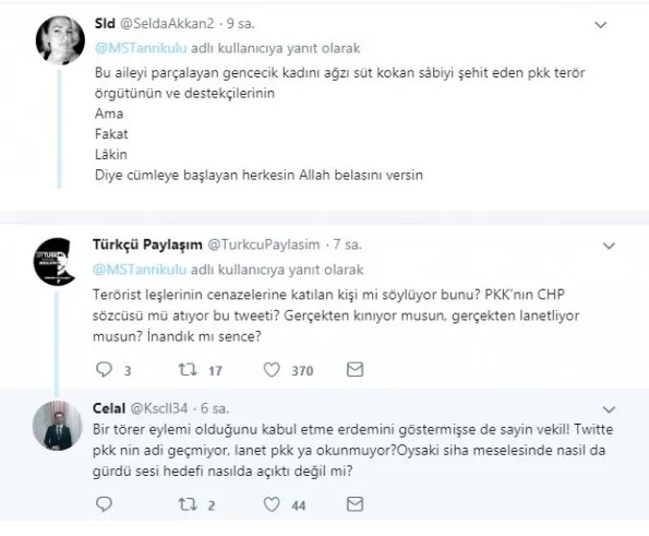 CHP’li Sezgin Tanrıkulu, PKK’ya kalkan oldu