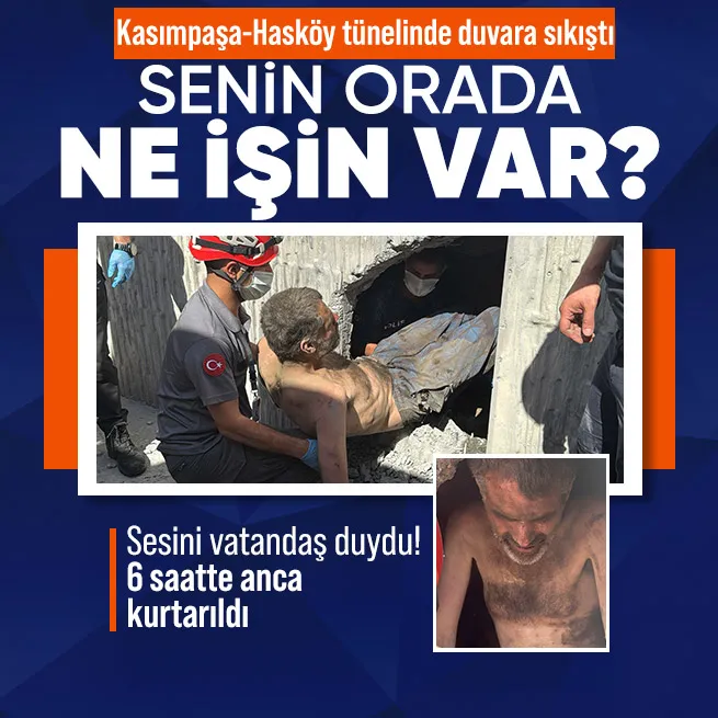 Kasımpaşa-Hasköy tünelinde mahsur kalan adam 6 saatte çıkarıldı
