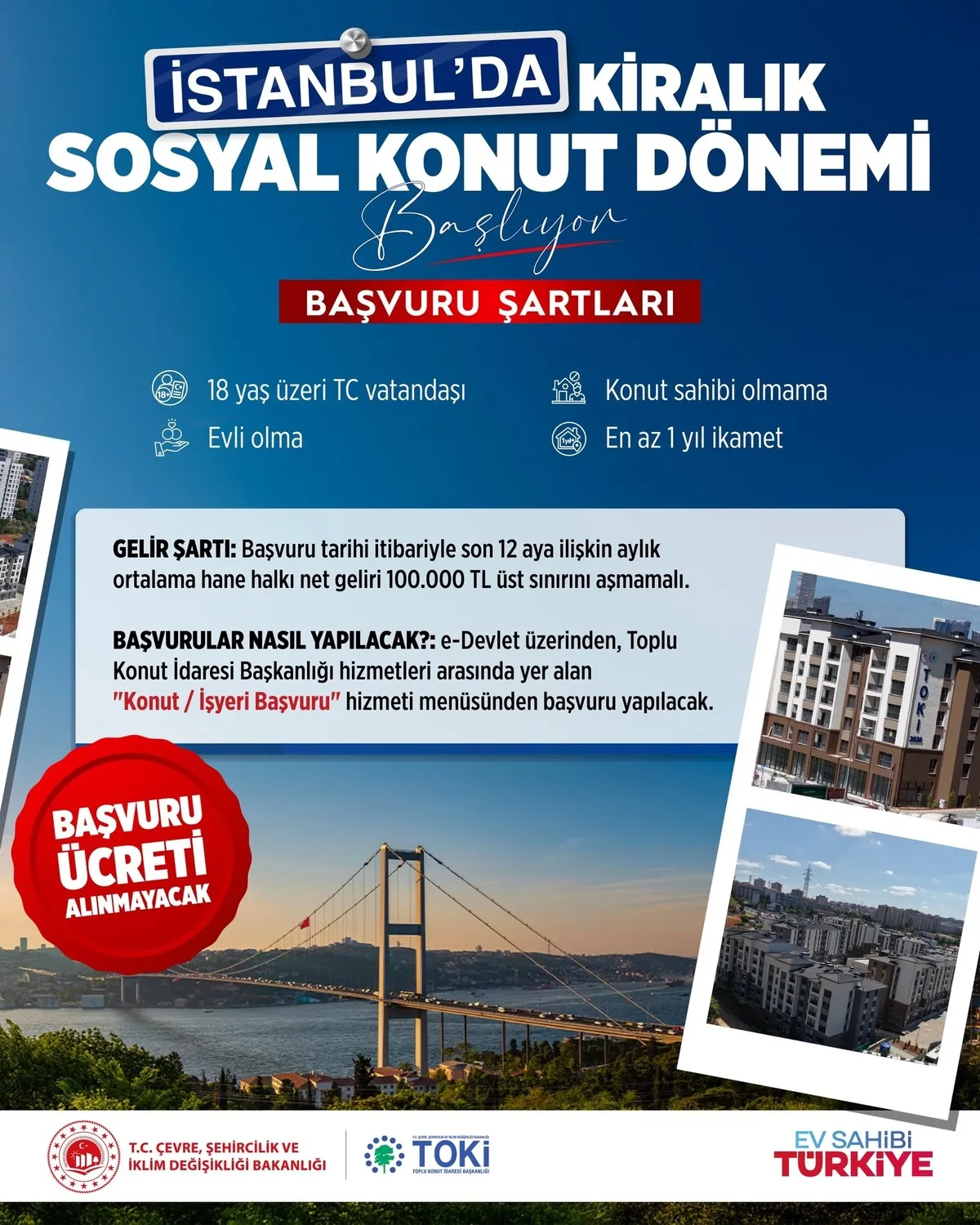 TOKİ İstanbul'da 1.071 sosyal kiralık konutu 3 yıllığına verecek! Bakan Kurum açıkladı: 1+1 10 bin, 2+1 12 bin, 3+1 15 bin-5