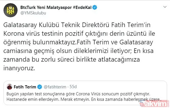 Corona virüse yakalanan Fatih Terim'e destek mesajları: Nefesim daralıyor - 28