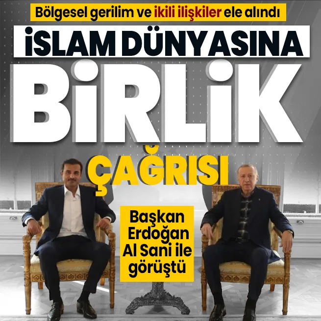 Başkan Erdoğan, Katar Emiri Şeyh Temim bin Hamed Al Sani ile görüştü