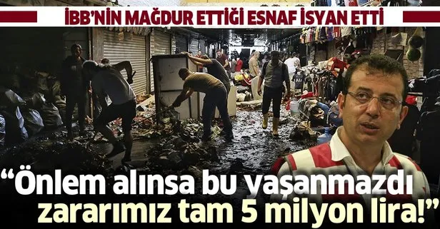 Eminönü’nde yağmurdan etkilenen esnaf: Zararımız 5 milyon TL