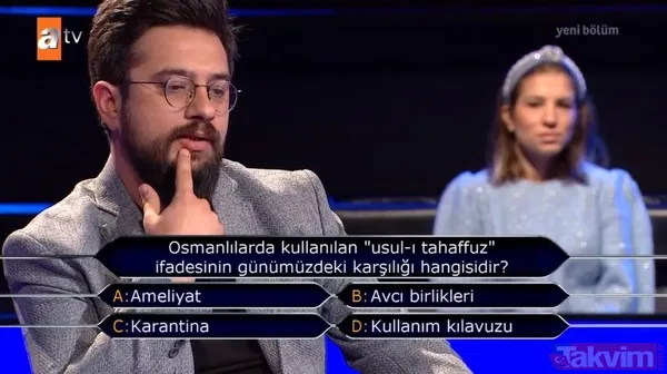 Milyoner'e damga vuran soru! Bakın o kelimenin Osmanlı'daki anlamı neymiş: Usul-ı tahaffuzun günümüzdeki karşılığı... - 4