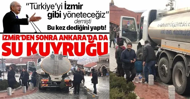 CHP Genel Başkanı Kemal Kılıçdaroğlu dediğini yaptı! İzmir’den sonra Ankara’da da su kuyruğu