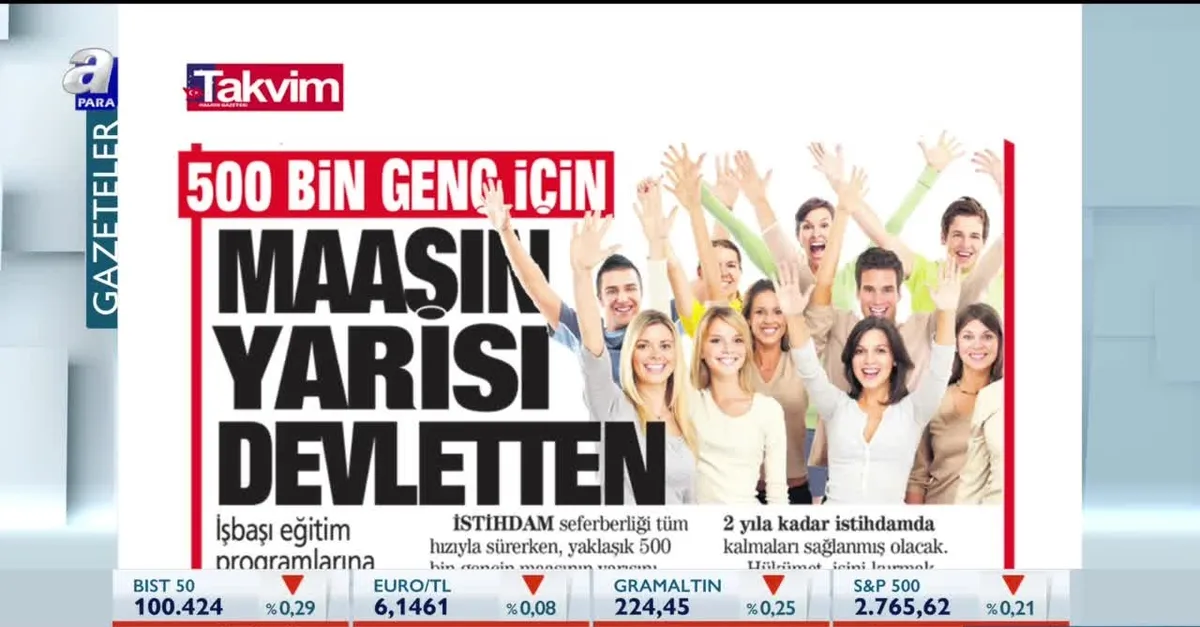 500 bin genç için maaşın yarısı devletten