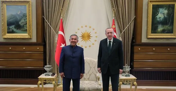 Başkan Erdoğan, Tataristan Cumhurbaşkanı Rüstem Minnihanov ile görüştü