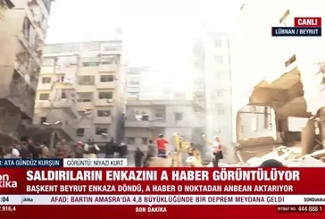 İsrail Beyrut'u vurdu! A Haber o noktada