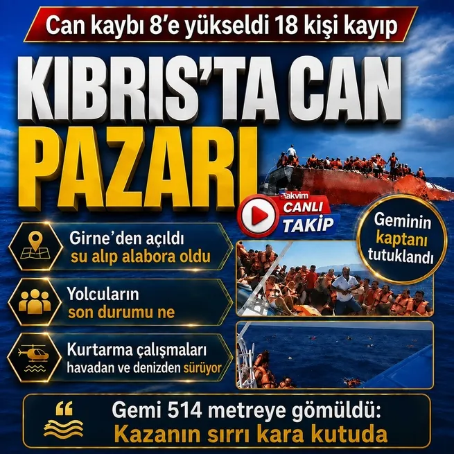 KKTC açıklarında can pazarı! Girne-Taşucu seferini yapan gemi battı: 8 kişi hayatını kaybetti! Geminin kaptanı tutuklandı