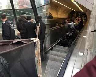 Maslak metrosunda yürüyen merdiven çöktü!