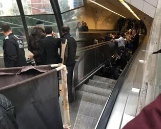 Maslak metrosunda yürüyen merdiven çöktü!