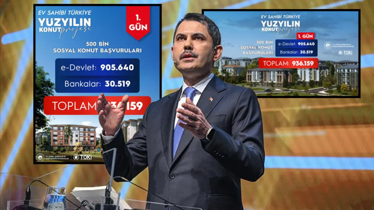 Bakan Kurum duyurdu: 500 bin sosyal konut için ilk gün 936 bin 159 başvuru!