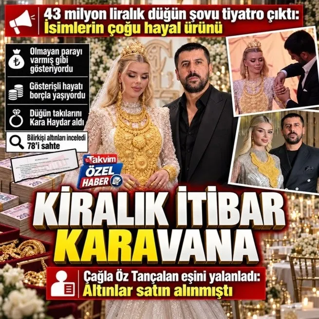 Çağla Öz Tançalan 43 milyonluk düğün ifadesi... 97 takının 78i sahte çıktı!