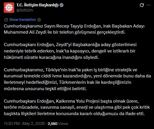 baskan-erdogan-irak-basbakan-adayi-muhammed-ali-zeydi-ile-gorustu-stratejik-is-birligi-vurgusu-1777755090748.jpeg Başkan Erdoğan, Irak Başbakan Adayı Muhammed Ali Zeydi ile görüştü: 'Stratejik iş birliği' vurgusu-2