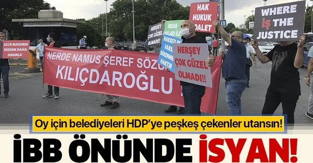Son dakika: İSPARK’tan çıkartılan işçiler İBB önünde protesto yaptı: Nerede namus şeref sözü veren Kılıçdaroğlu