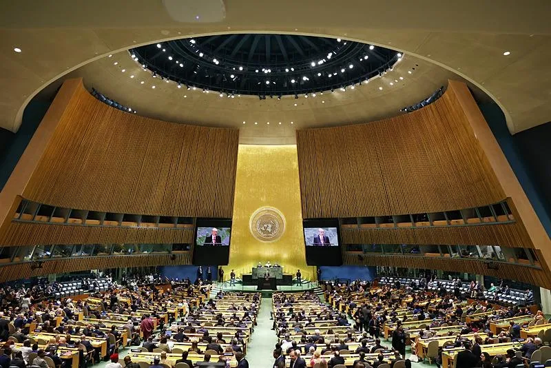 Başkan Erdoğan, New York'taki 79. Birleşmiş Milletler Genel Kurulu kürsüsünden dünyaya hitap etti. (AA)