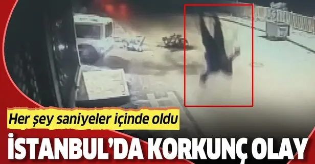İstanbul Ümraniye’de korkunç kaza! Motosikletteki yolcunun metrelerce havaya fırladığı anlar kamerada