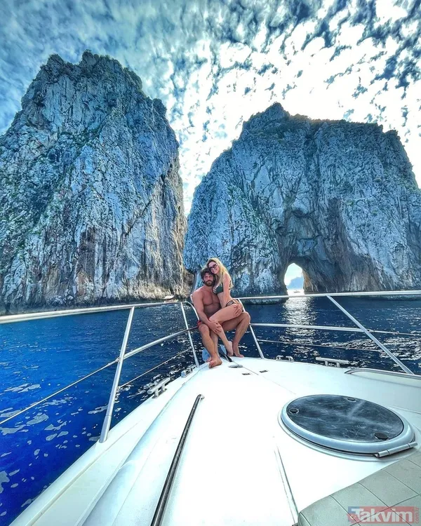 Can Yaman ve Diletta Leotta teknede kucak kucağa poz verdi sosyal medya onları konuştu! İtalyan spiker yeşil bikinisiyle… - 9