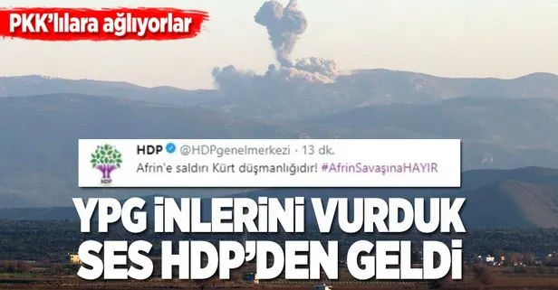 HDP Afrin operasyonu sırasında PKK'lılara ağlıyor