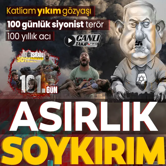 CANLI TAKİP | Katil İsrailden Gazzede asırlık soykırım! 100 günlük siyonist terörü 100 yıllık acı