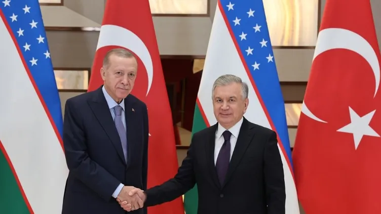 Başkan Erdoğan, Özbekistanlı mevkidaşı Mirziyoyev ile görüştü!
