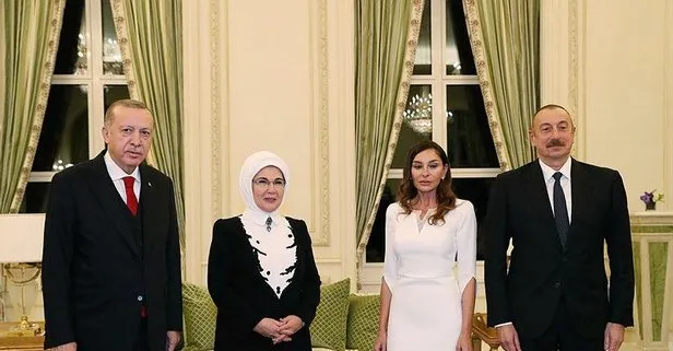 Başkan Erdoğan ve eşi Emine Erdoğan Bakü’de resmi aile yemeğine katıldı