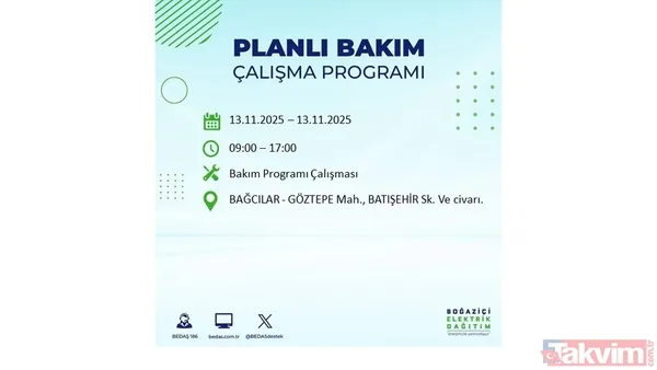 Mahallen listede olabilir! İstanbul'da büyük elektrik kesintisi: BEDAŞ 13 Kasım için saat verdi - 8