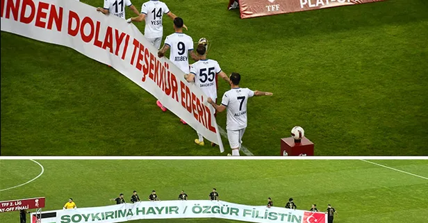 2. Lig final maçında Filistin'e destek