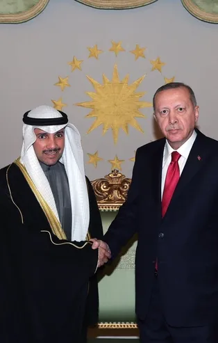 Son dakika: Başkan Erdoğan Kuveyt Ulusal Meclis Başkanı Marzuk Ali El Ganim'i kabul etti
