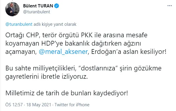son-dakika-meral-aksenerden-skandal-sozler-baskan-erdogani-netanyahuya-benzetti-tepkiler-pes-pese-geliyor-1621338505157.jpg SON DAKİKA: Meral Akşener'den skandal sözler! Başkan Erdoğan'ı Netanyahu'ya benzetti! Tepkiler gecikmedi: Çapsızlıktan bir an önce vazgeçmeli-24
