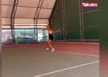 Çağla Şikel'den tenis şovu! Fit fiziğiyle kendine hayran bıraktı